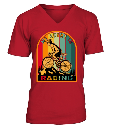 Vintage Bicycle Bike Race Racing V-Neck T-shirt