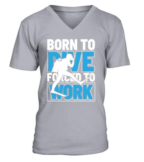 Vintage Born to Dive Forced to Work V-Neck T-shirt