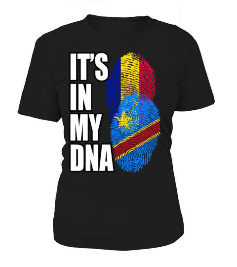 Andorran And Congolese Mix Heritage DNA Flag Women's T-Shirt