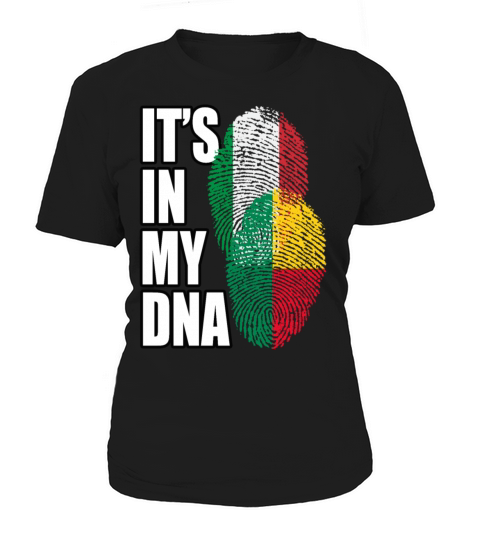 Beninese And Italian Mix Heritage DNA Flag Women's T-Shirt