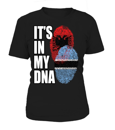 Botswana And Albanian Mix Heritage DNA Flag Women's T-Shirt
