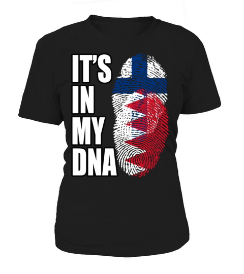 Finland And Bahraini Mix Heritage DNA Flag Women's T-Shirt