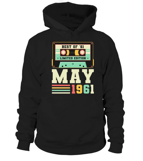 60th Birthday May Gift Vintage 1961 60 Years Hoodie Unisex
