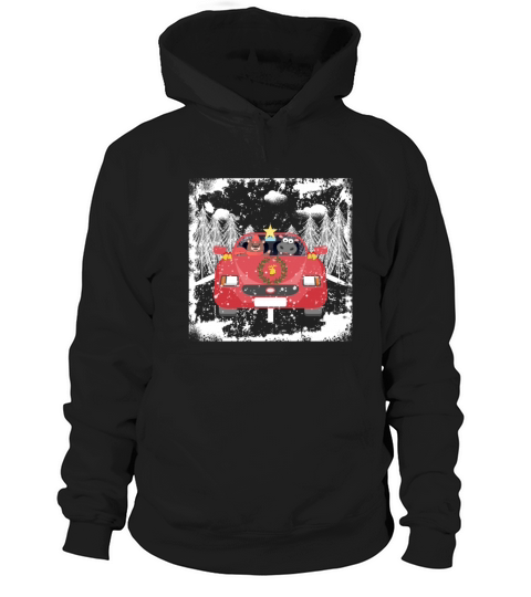 Bear and hippopotamus on car christmas eve Hoodie Unisex