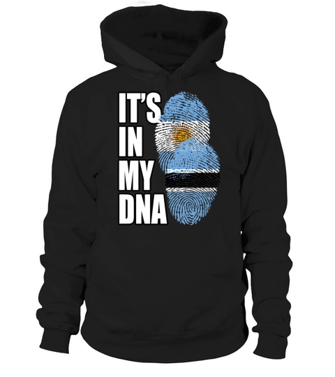 Botswana And Argentinian Mix Heritage DNA Flag Hoodie Unisex