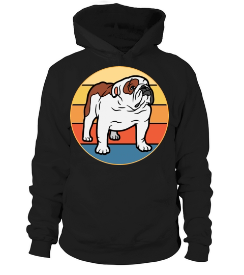 Bulldog Dog Breed Vintage Retro Sunset Hoodie Unisex