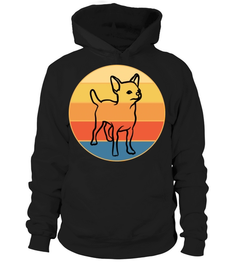Cute Chihuahua Dog Breed Vintage Retro Sunset Hoodie Unisex