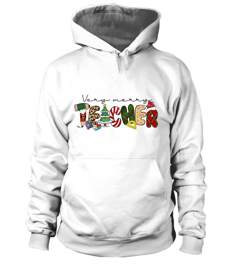 Teacher Christmas Very merry Teacher Hoodie Unisex