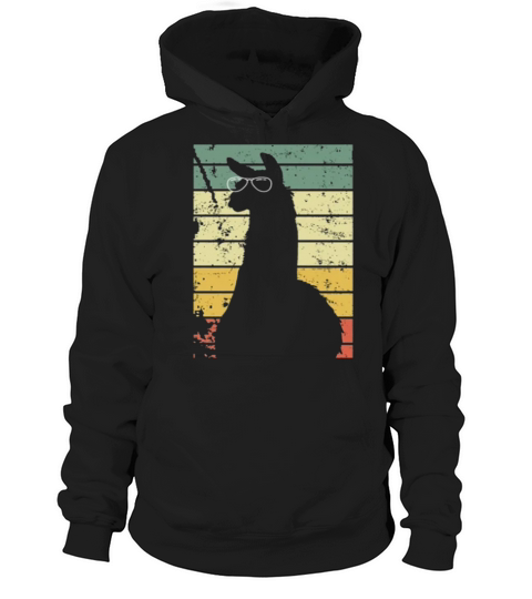Vintage Llama Retro Colorful Alpaca Hoodie Unisex
