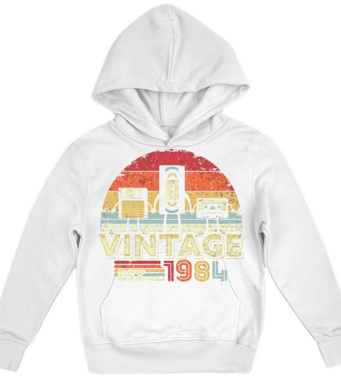 1984 Vintage Birthday Funny Music Tech Humor Kids Hoodie