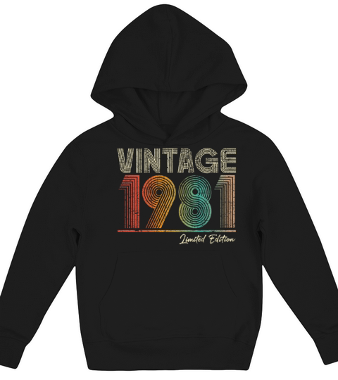 42 Years Old Vintage 1981 42nd Birthday Gifts Kids Hoodie