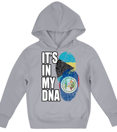 Belizean And Bahamian Mix Heritage DNA Flag Kids Hoodie