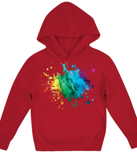 Colorful Rainbow Paint Splatter With Smoke And Fog Kids Hoodie