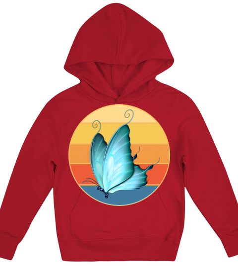 Cute Butterfly Retro Sunset Vintage Animal Insect Kids Hoodie