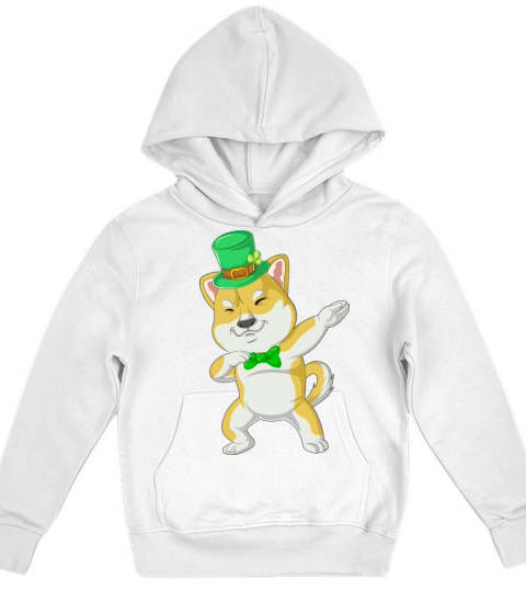 dabbing shiba inu st patricks day Kids Hoodie