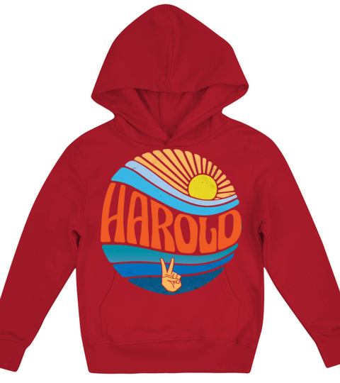 Harold Shirt Vintage Sunset Harold Groovy Tie Dye Kids Hoodie