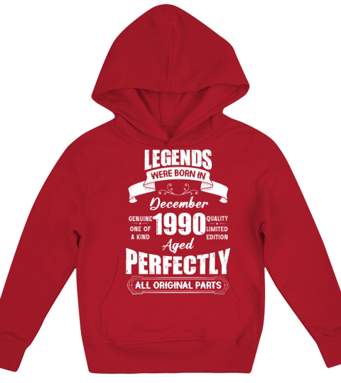 Legends Were Born In December 1990 Birthday Kids Hoodie