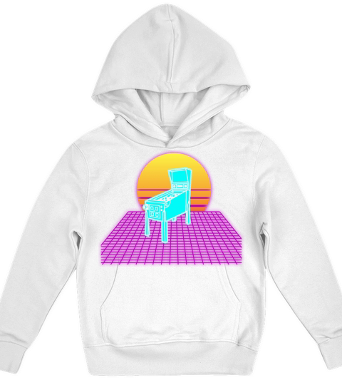 Pinball Machine Retro Vintage Arcade Game Lovers Kids Hoodie