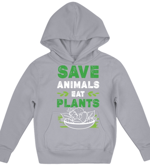 protect animals eat plants Kids Hoodie