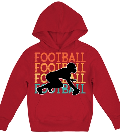 Retro Vintage Quote American Football Theme Footba Kids Hoodie