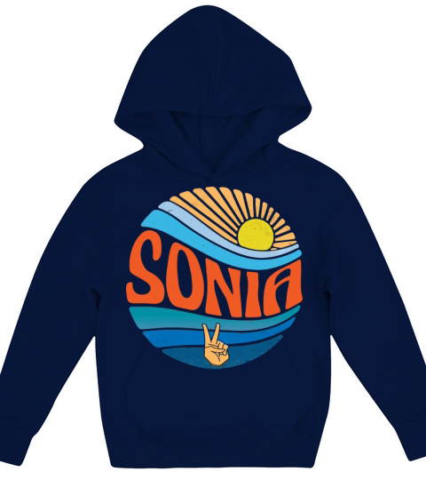 Sonia Shirt Vintage Sunset Sonia Groovy Tie Dye Kids Hoodie