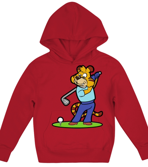 Tiger Cat Golf Player Golfer Sports Game Kids Hoodie