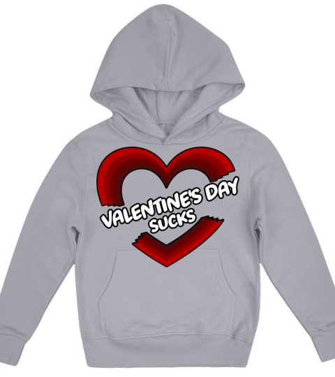 Valentines Day Sucks Red Heart Kids Hoodie