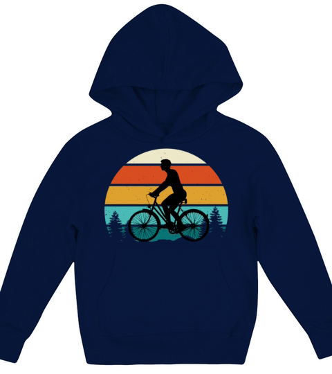 Vintage Retro Sunset Cycling Kids Hoodie
