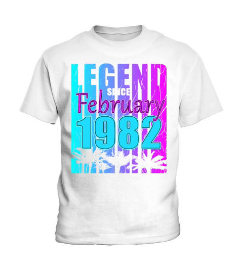 1982 Born Legend February Vintage Kids T-Shirt