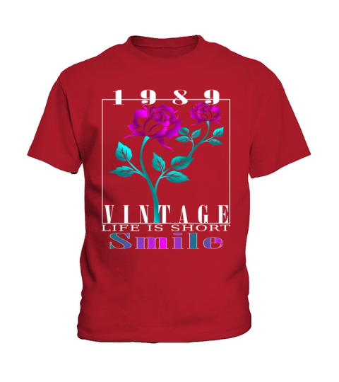 1989 Born Vintage Rose Gift Kids T-Shirt