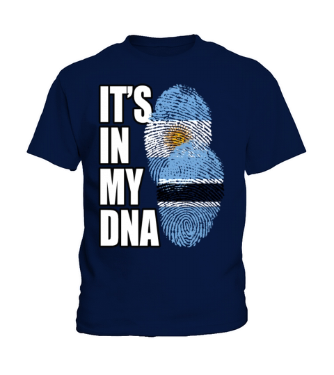 Botswana And Argentinian Mix Heritage DNA Flag Kids T-Shirt