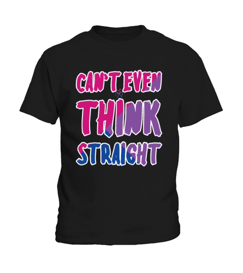 Cant Think Straight Bisexual Pride Flag Kids T-Shirt