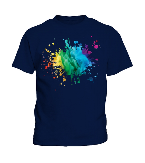 Colorful Rainbow Paint Splatter With Smoke And Fog Kids T-Shirt