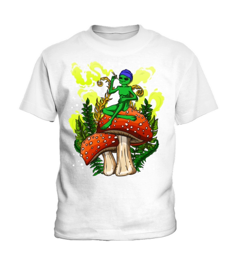 Psycadellic Magic Mushroom Alien LSD Acid Trip Kids T-Shirt