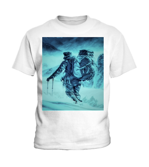 Snow hiker hikers ski hiking mountains mountaineer Kids T-Shirt