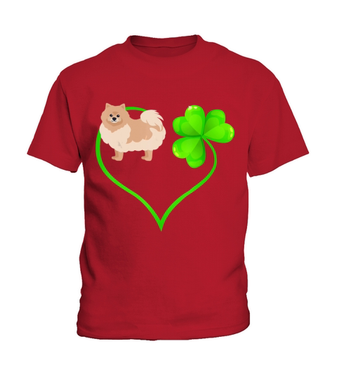 St Patricks Day Pomeranian Dog Shamrock Kids T-Shirt