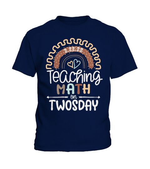 Teaching Math on Twosday Organic Rainbow Kids T-Shirt