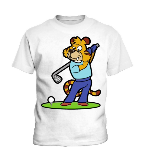 Tiger Cat Golf Player Golfer Sports Game Kids T-Shirt