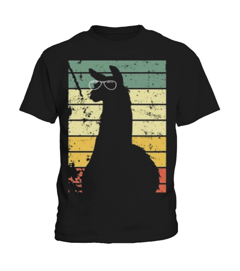 Vintage Llama Retro Colorful Alpaca Kids T-Shirt