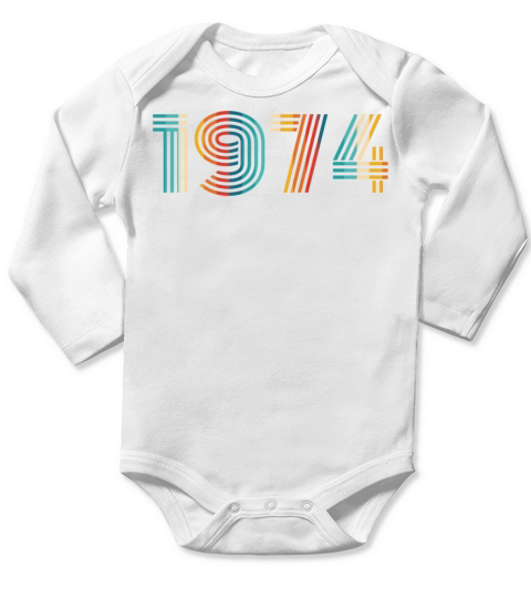 1974 Vintage Birthday since in 1974 Long Sleeve Baby One-Piece