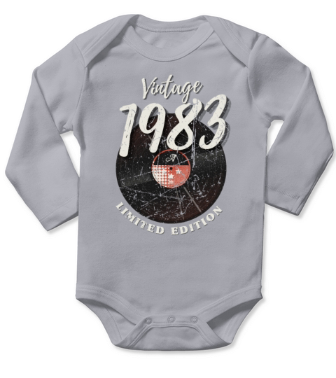 40 Years Vintage 1983 Retro 40th Birthday Long Sleeve Baby One-Piece