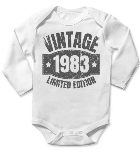 40 Years Vintage 1983 Retro 40th Birthday Long Sleeve Baby One-Piece