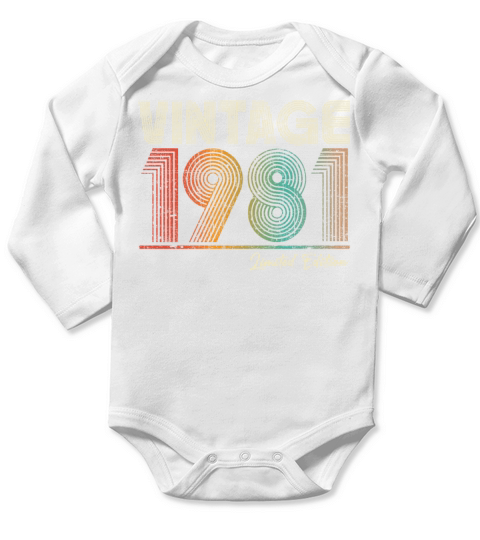 42 Years Old Vintage 1981 42nd Birthday Gifts Long Sleeve Baby One-Piece