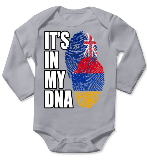 Armenian And New Zealand Mix Heritage DNA Flag Long Sleeve Baby One-Piece