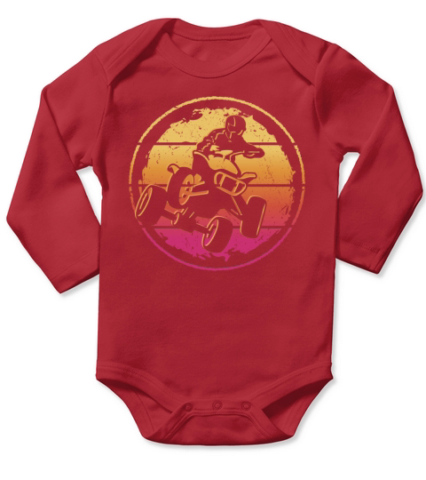 ATV Biker Vintage Motocross 4 wheeler Quad Long Sleeve Baby One-Piece