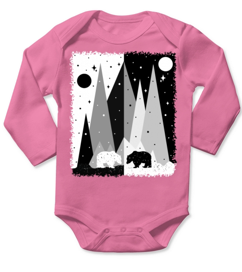 Bear In The Mountains Long Sleeve Baby One-Piece