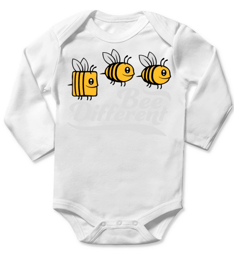 bee different saying quote Long Sleeve Baby One-Piece
