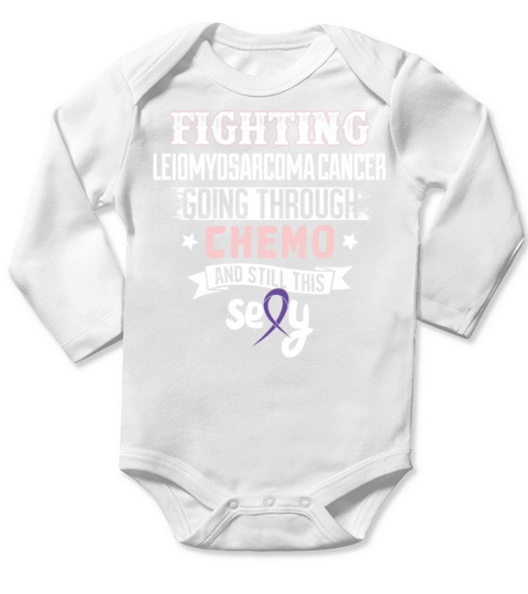 Chemo-Leiomyosarcoma Cancer Awareness Ribbon Shirt Long Sleeve Baby One-Piece