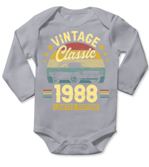 Classic 1988 35 Years Old Vintage 35th Birthday Long Sleeve Baby One-Piece