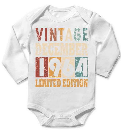 December 1964 born 58th birthday Long Sleeve Baby One-Piece